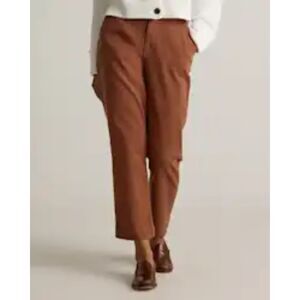 Quince Organic cotton twill straight leg stretch denim rust 10